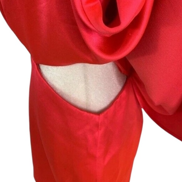 NWT SIGNIFICANT OTHER Anne Cape Cut Outs Satin Mini Dress Fuchsia 6 - Picture 6 of 15